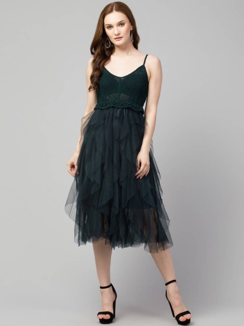 Trendy Crochet Net Dress for Women